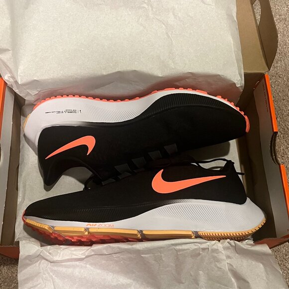 Nike Air Zoom Pegasus 37 Running Shoes, Size 8 M, Black/Mango - Picture 1 of 2